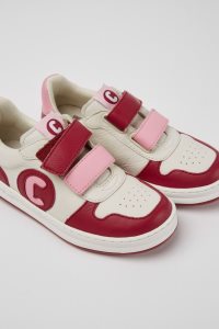 Camper Runner Sneakers Barn Vita Rosa Ljusrosa | TWAB58769